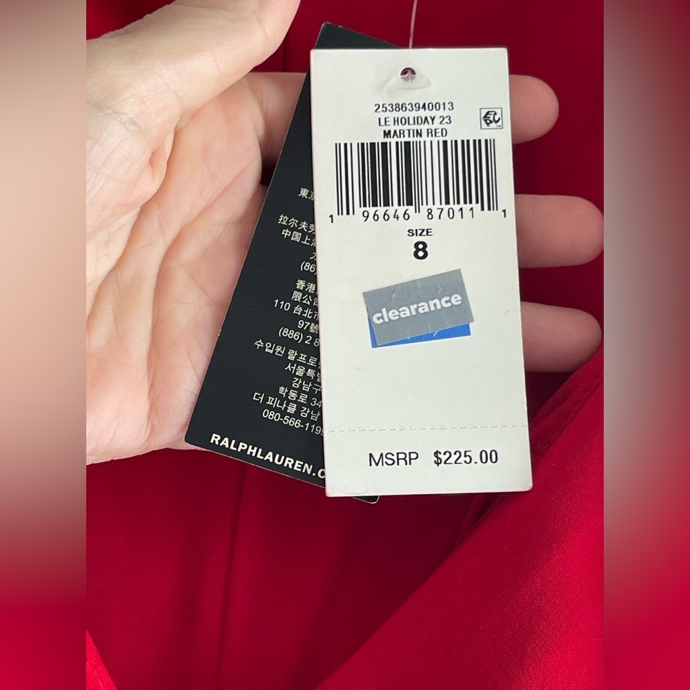 Lauren Ralph Lauren NWT Women's Red Jersey Off-the-Shoulder Gown - Picture 3 of 15